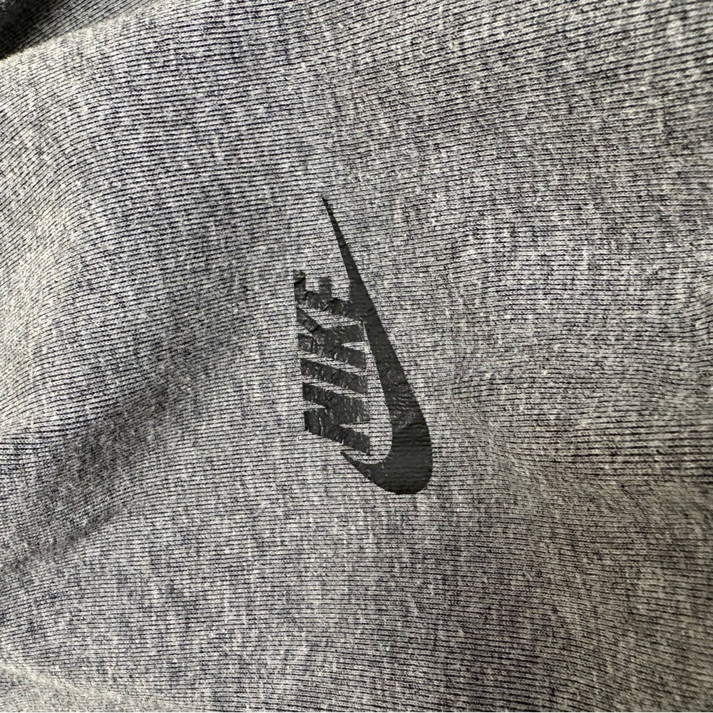 NIKE sz S Tech Fleece Sweatshirt Gray Big Swoosh Teal Back Logo - Picture 7 of 12